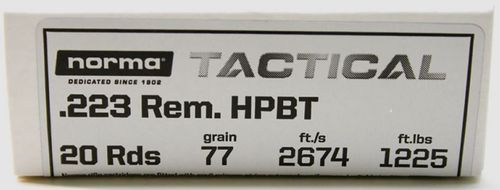 NORMA  .223 REM  TACT HPBT 77grs WB 20ER